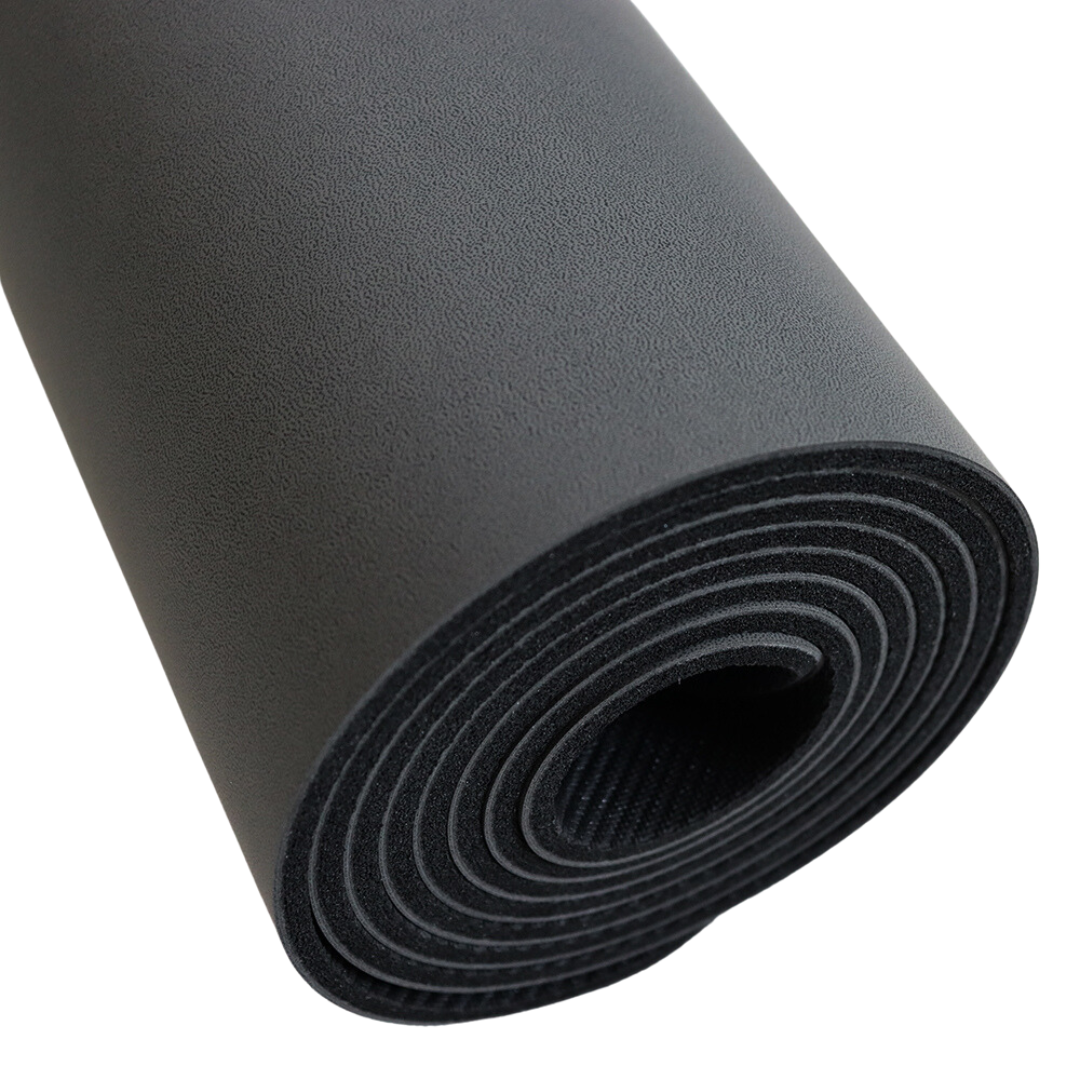 Anti-Slip Yoga Mat 4mm - Grey (+ Free Carry Strap)